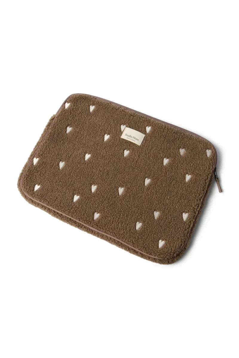 Studio Noos - Laptophoes met geborduurde harten - Laptophoes - Teddy Hearts – Image 6