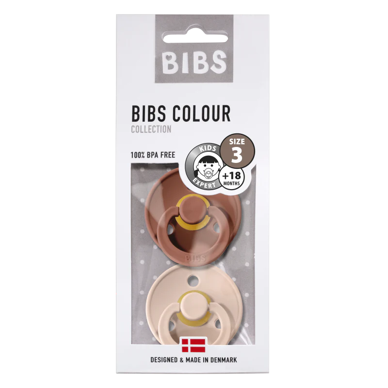 BIBS - Fopspeen Blister 2 stuks - kleur Woodchuck/Blush - T3 (18+ maanden)